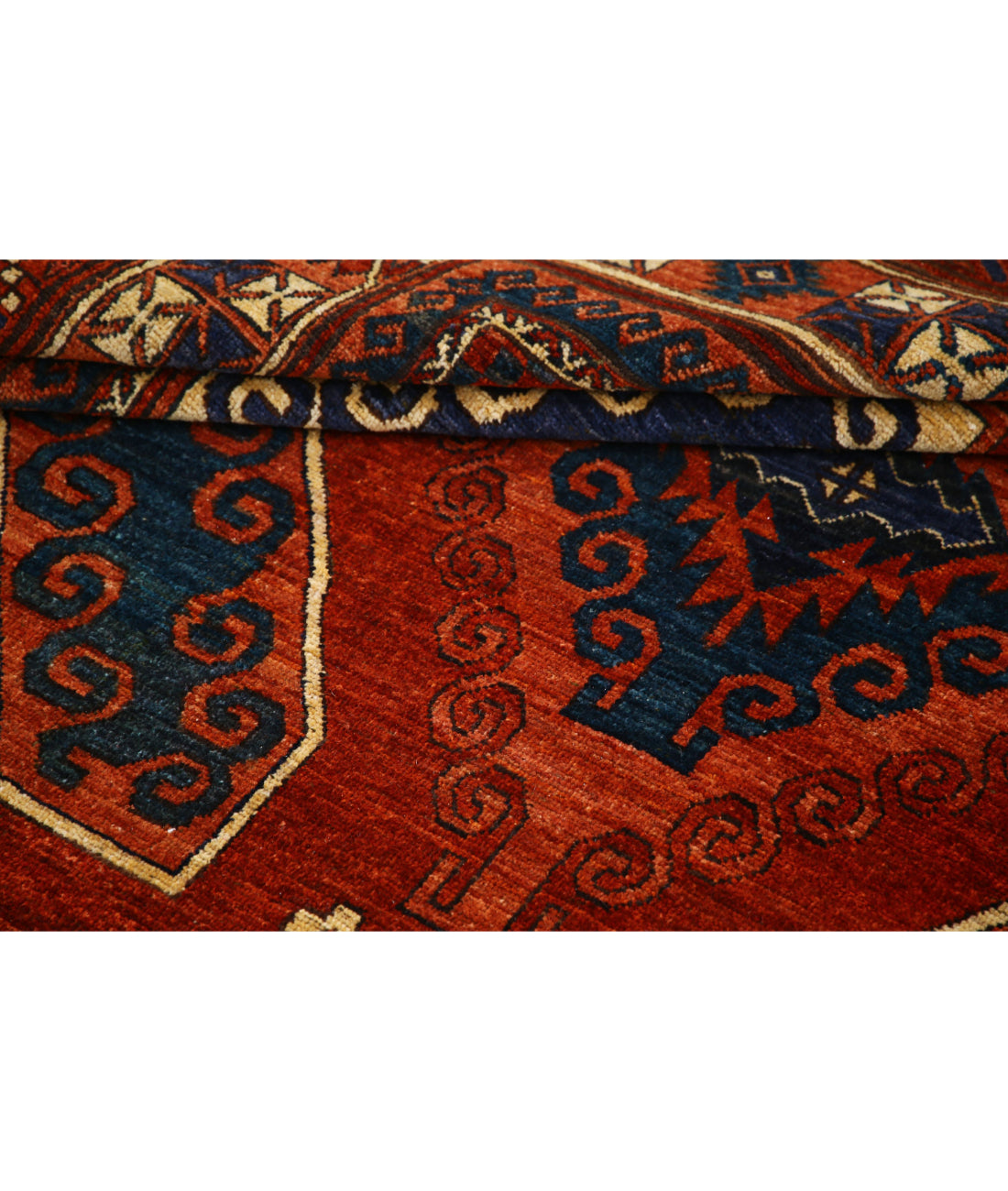 Hand Knotted Nomadic Caucasian Humna Wool Rug - 6'5'' x 9'4'' 6'5'' x 9'4'' (193 X 280) / Red / Red