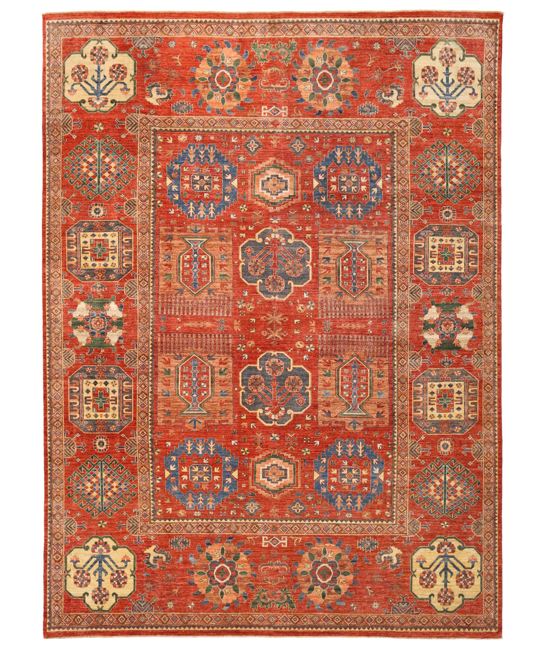 Hand Knotted Humna Wool Rug 10' 3" X 14' 1" 10' 3" X 14' 1" (312 X 429) / Rust / Rust