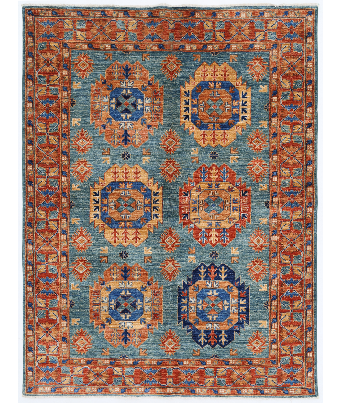 Hand Knotted Humna Wool Rug  - 4' 10" X 6' 6"