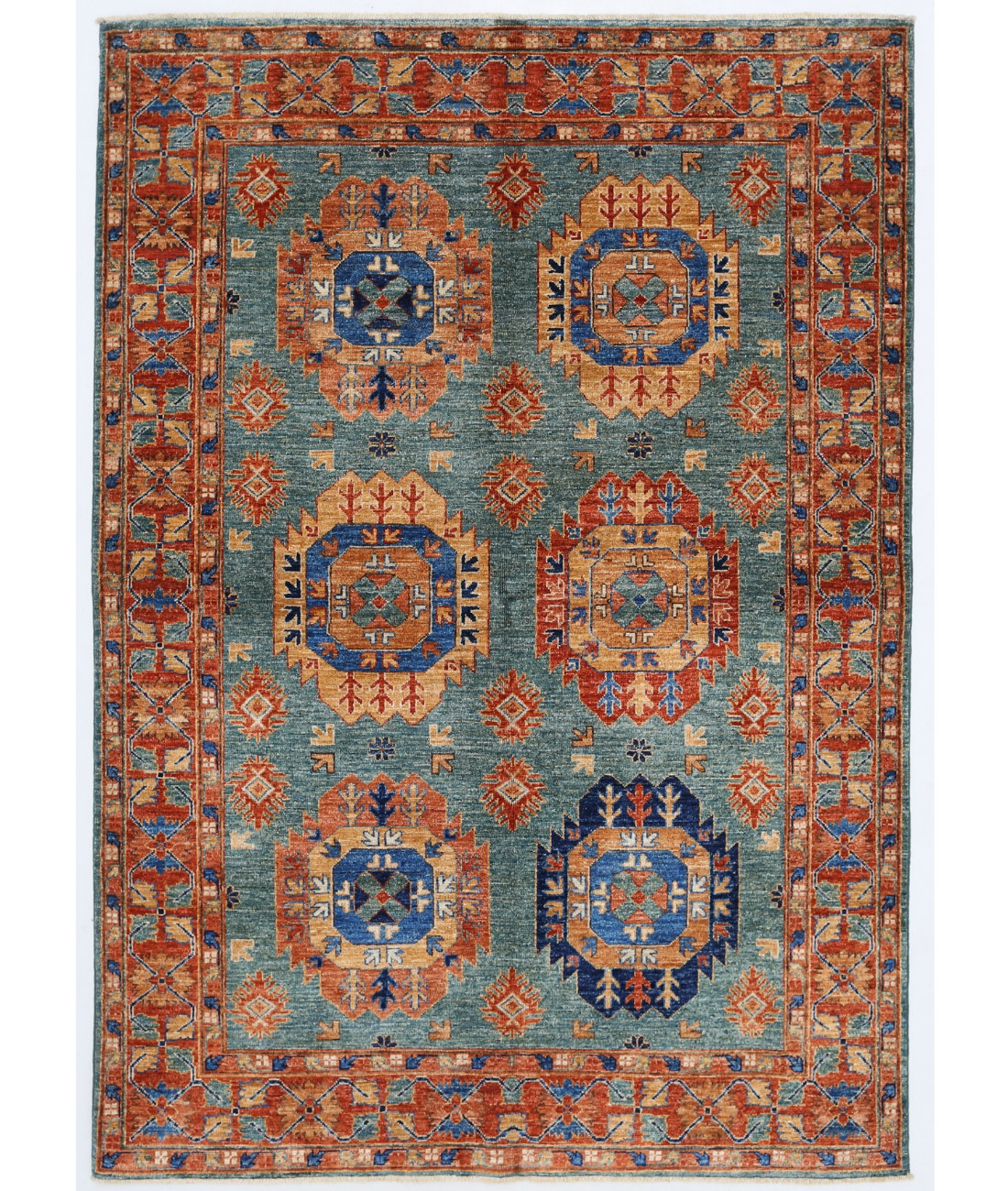 Hand Knotted Humna Wool Rug  - 4' 11" X 7' 0"