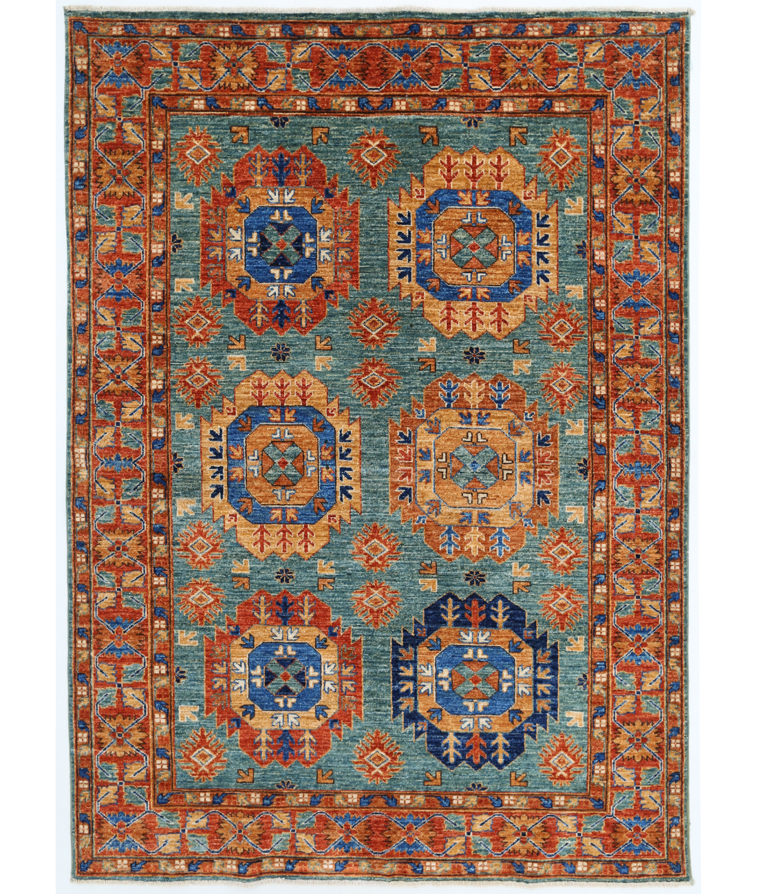 Hand Knotted Humna Wool Rug  - 4&#39; 9&quot; X 6&#39; 6&quot;