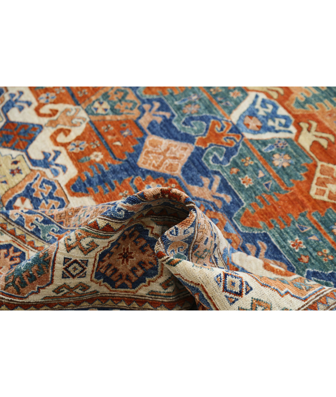 Hand Knotted Nomadic Caucasian Humna Wool Rug - 14'6'' x 19'2'' 14'6'' x 19'2'' (435 X 575) / Multi / Ivory