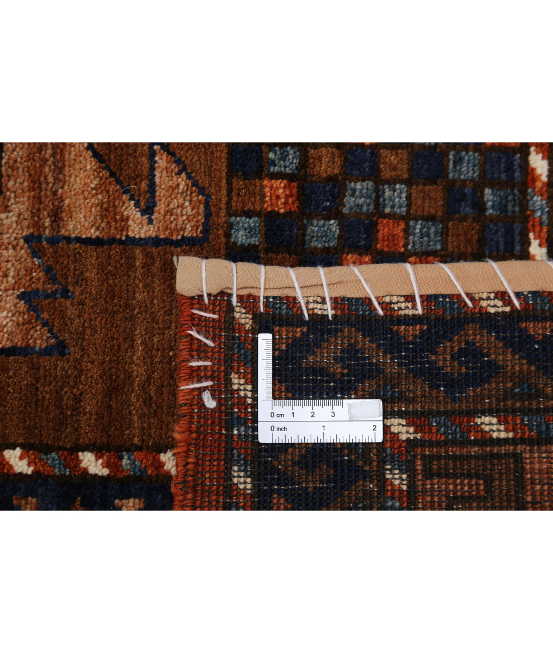 Hand Knotted Nomadic Caucasian Humna Wool Rug - 6'0'' x 8'9'' 6'0'' x 8'9'' (180 X 263) / Rust / Blue