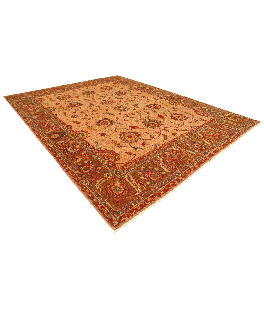 Alfombra de lana Humna caucásica nómada anudada a mano - 10'8'' x 13'10''