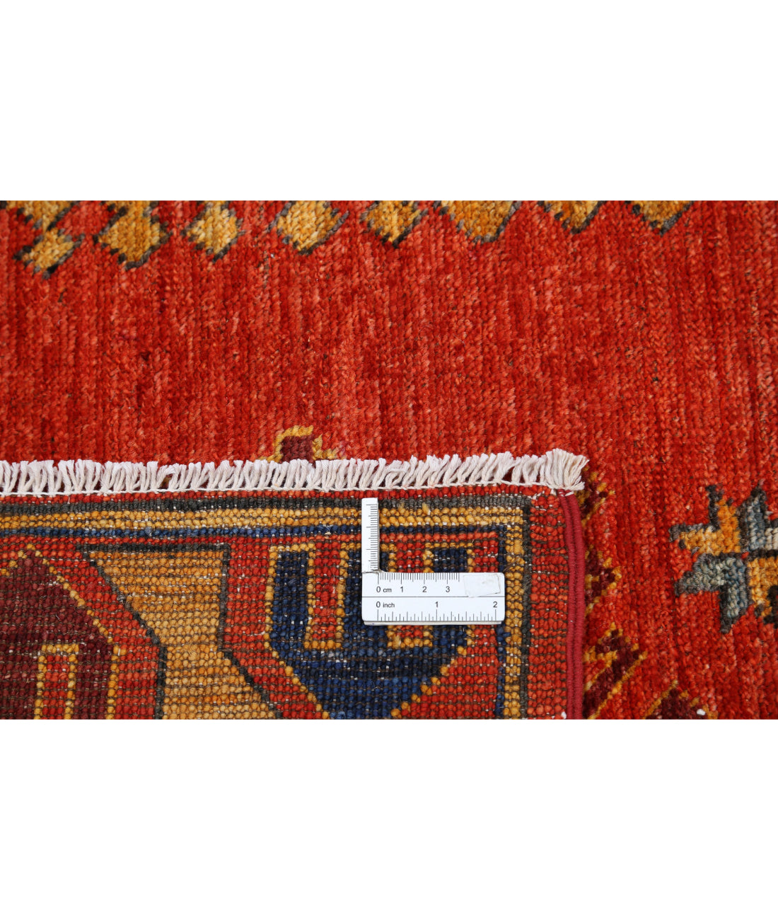 Hand Knotted Nomadic Caucasian Humna Wool Rug - 8'8'' x 12'2'' 8'8'' x 12'2'' (260 X 365) / Red / Gold