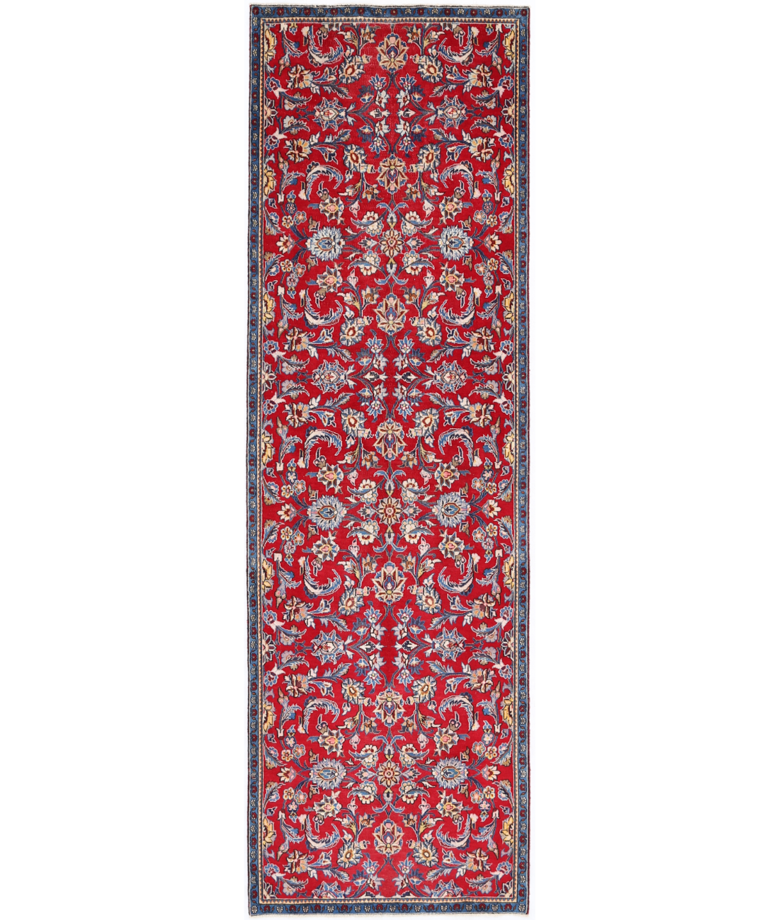 Hand Knotted Isfahan Wool Rug  - 3&#39; 4&quot; X 10&#39; 10&quot;