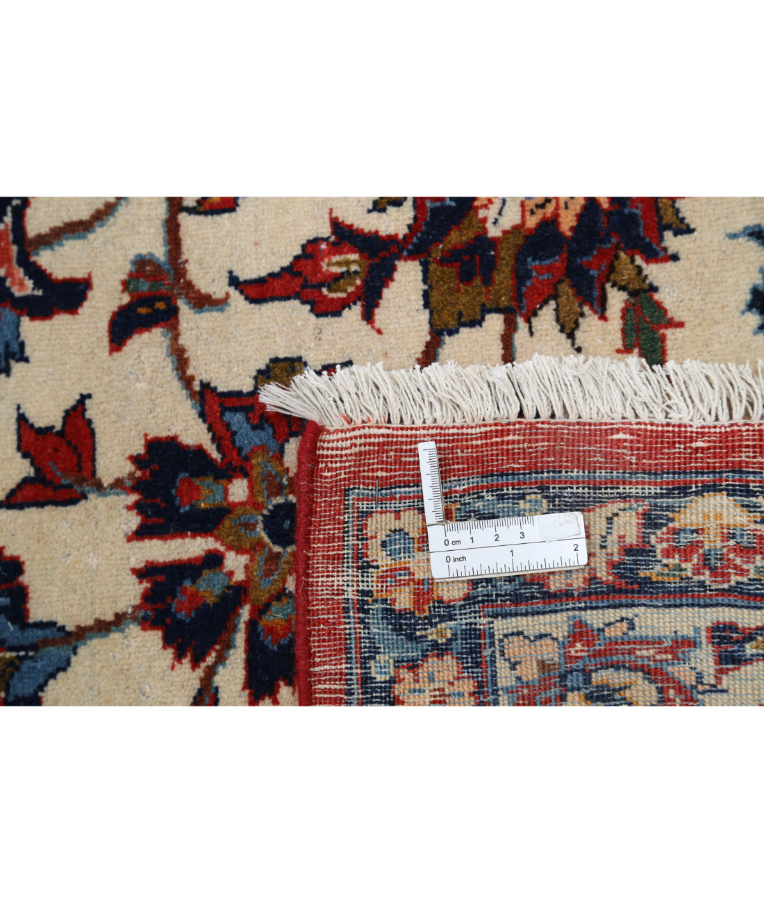 Hand Knotted Masterpiece Isfahan Wool Rug - 10'9'' x 14'6'' 10'9'' x 14'6'' (323 X 435) / Ivory / Red