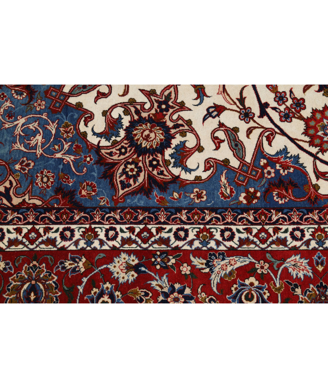 Hand Knotted Masterpiece Persian Isfahan Wool Rug - 10'3'' x 14'7'' 10'3'' x 14'7'' (308 X 438) / Ivory / Red