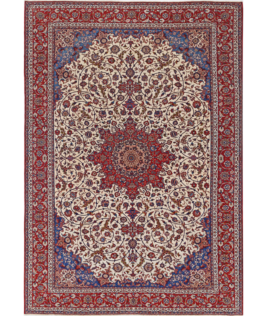 Hand Knotted Masterpiece Oriental Isfahan Wool Rug - 10'3'' x 14'7''
