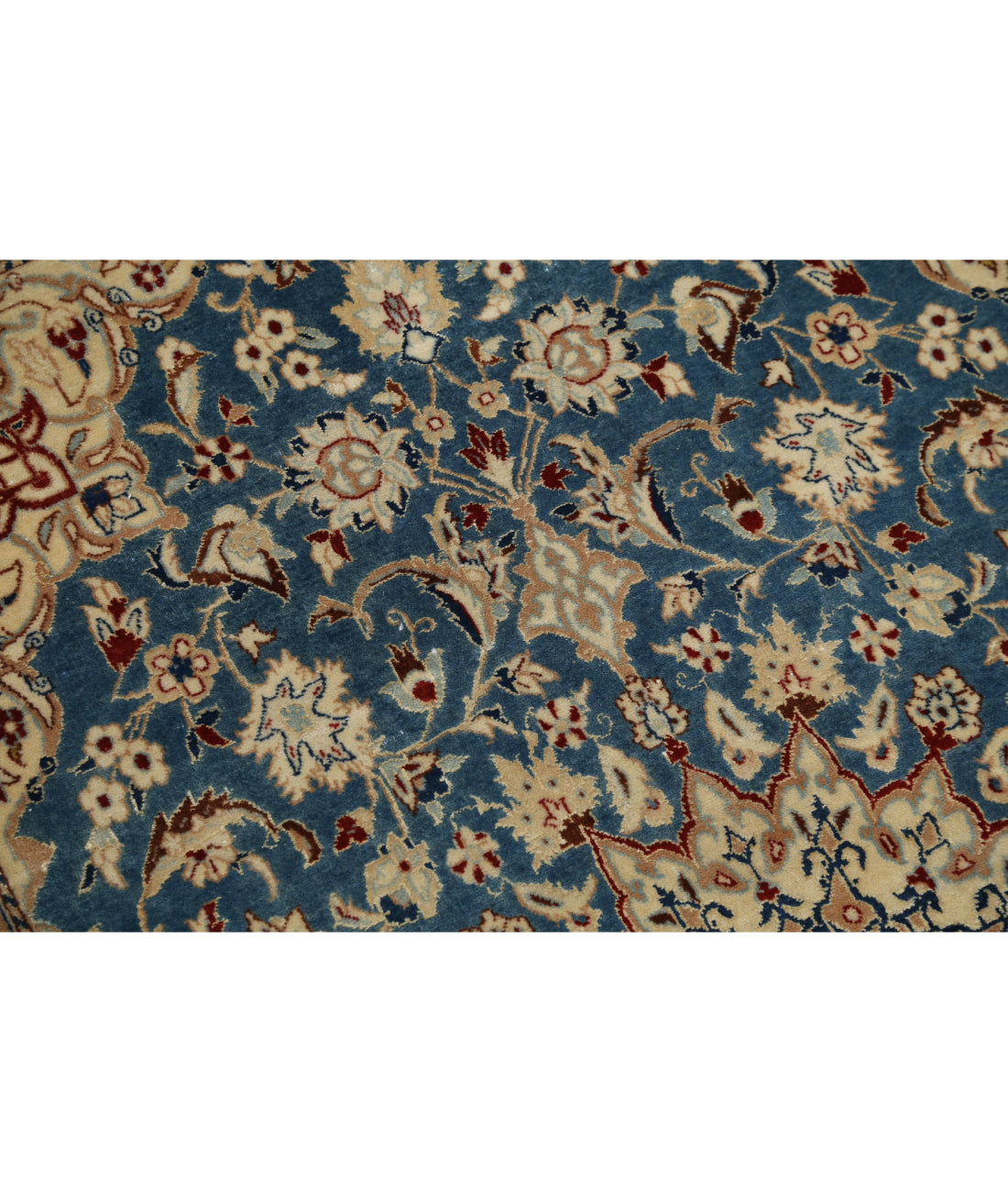 Hand Knotted Masterpiece Persian Isfahan Wool & Silk Rug - 3'5'' x 5'2'' 3'5'' x 5'2'' (103 X 155) / Blue / Ivory