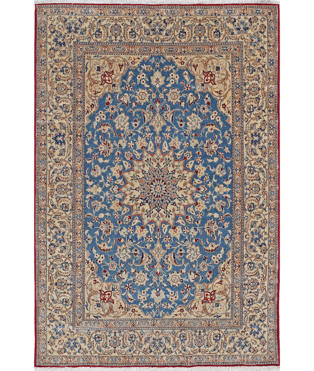 Hand Knotted Masterpiece Oriental Isfahan Wool & Silk Rug - 3'5'' x 5'2''