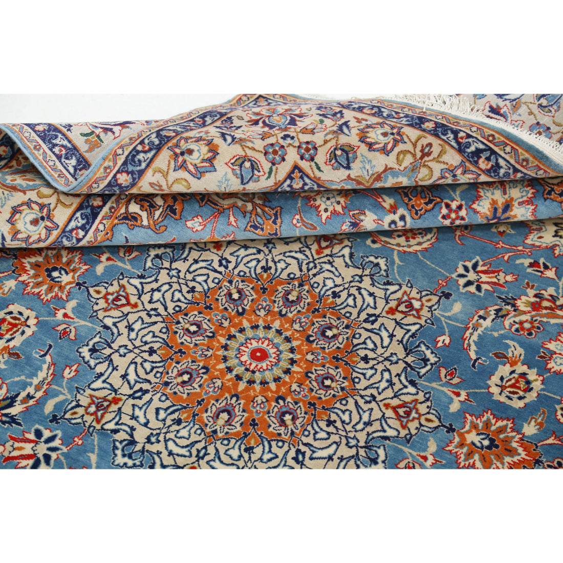 Alfombra persa de lana y seda de Isfahan, obra maestra anudada a mano, 3'6'' x 5'4''