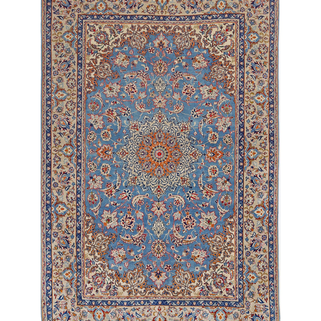 Alfombra persa de lana y seda de Isfahan, obra maestra anudada a mano, 3'6'' x 5'4''