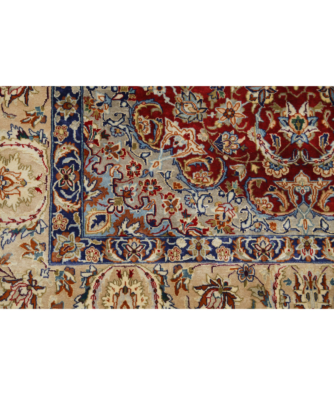 Hand Knotted Masterpiece Persian Isfahan Wool & Silk Rug - 3'7'' x 5'8'' 3'7'' x 5'8'' (108 X 170) / Red / Taupe
