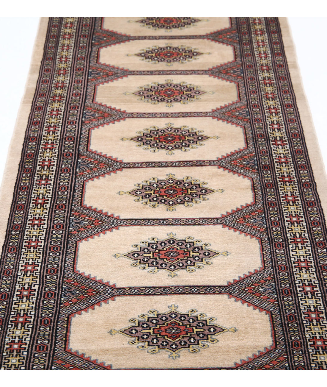Hand Knotted Tribal Jaldar Wool Rug - 2'7'' x 9'10'' 2'7'' x 9'10'' (78 X 295) / Ivory / Ivory