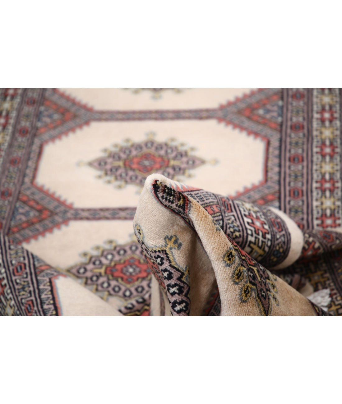 Hand Knotted Tribal Jaldar Wool Rug - 2'7'' x 9'10'' 2'7'' x 9'10'' (78 X 295) / Ivory / Ivory