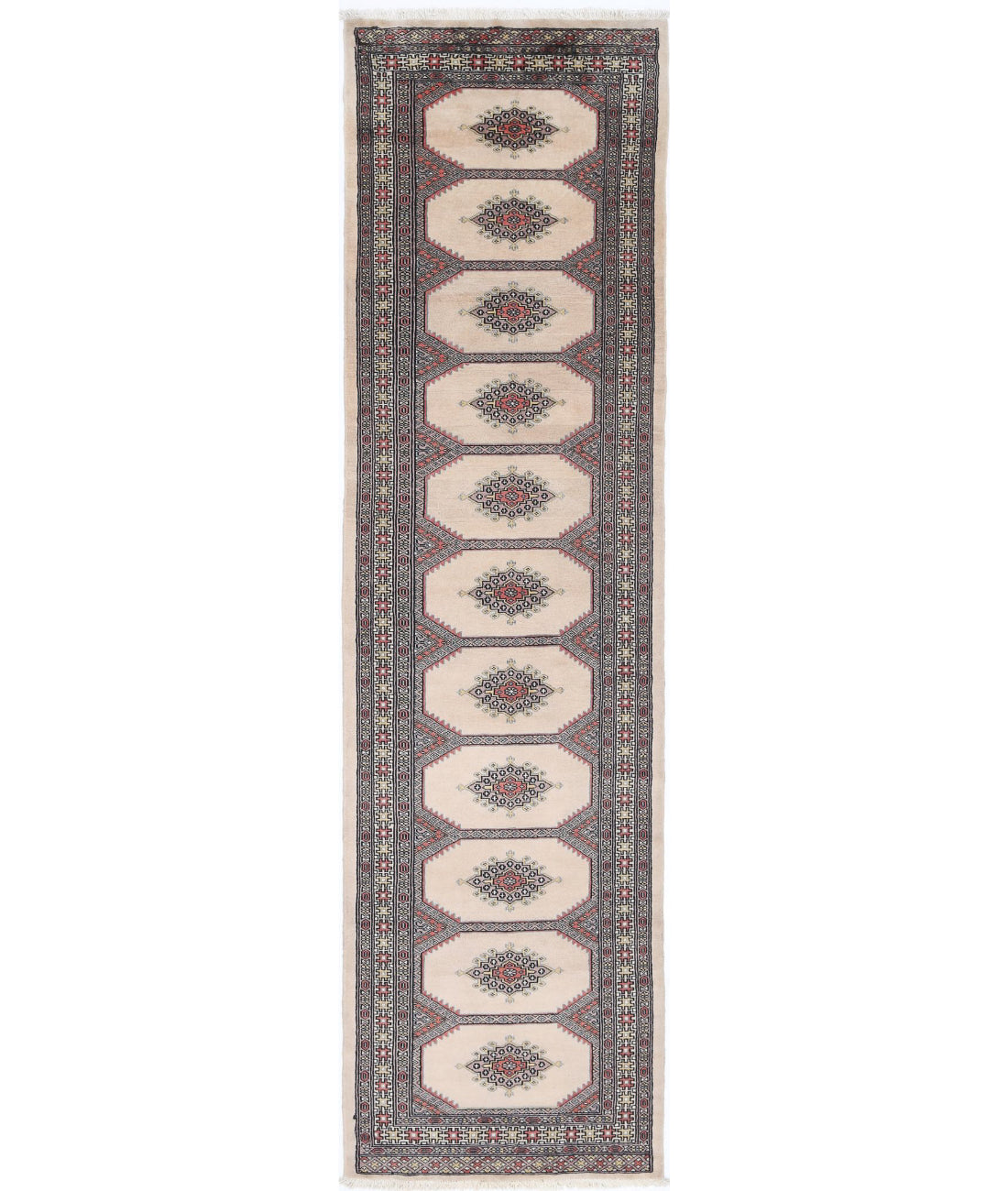 Hand Knotted Tribal Jaldar Wool Rug - 2'7'' x 9'10''