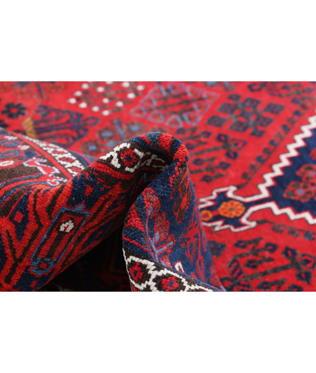 Hand Knotted Persian Josheghan Wool Rug - 7'0'' x 10'7'' 7'0'' x 10'7'' (210 X 318) / Red / Ivory