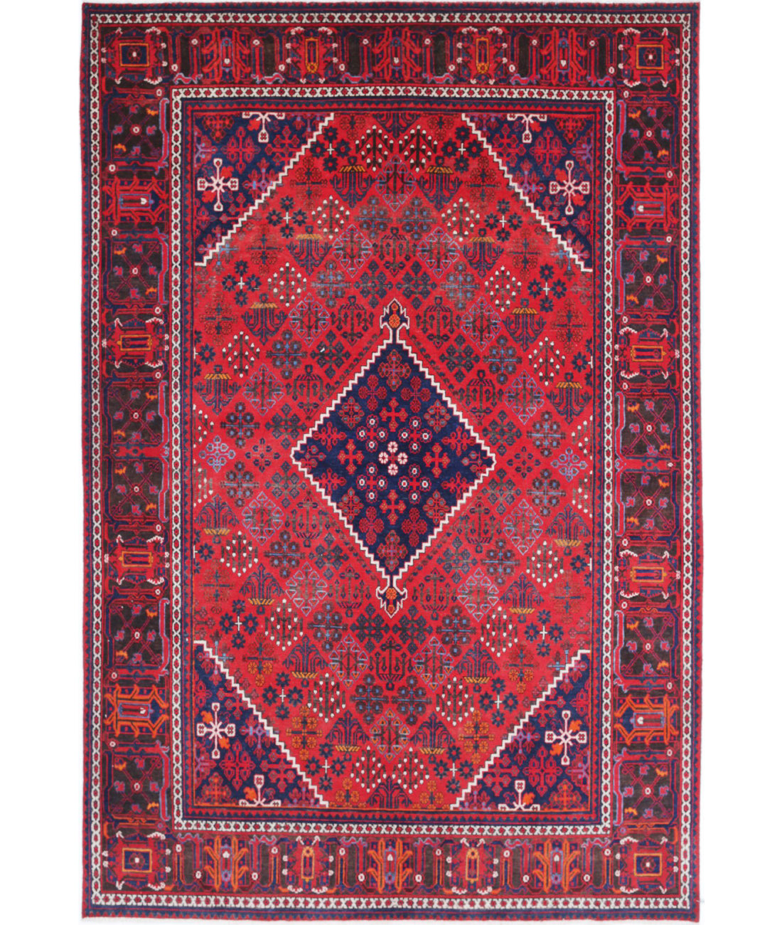 Hand Knotted Persian Josheghan Wool Rug - 7&#39;0&#39;&#39; x 10&#39;7&#39;&#39; 7&#39;0&#39;&#39; x 10&#39;7&#39;&#39; (210 X 318) / Red / Ivory