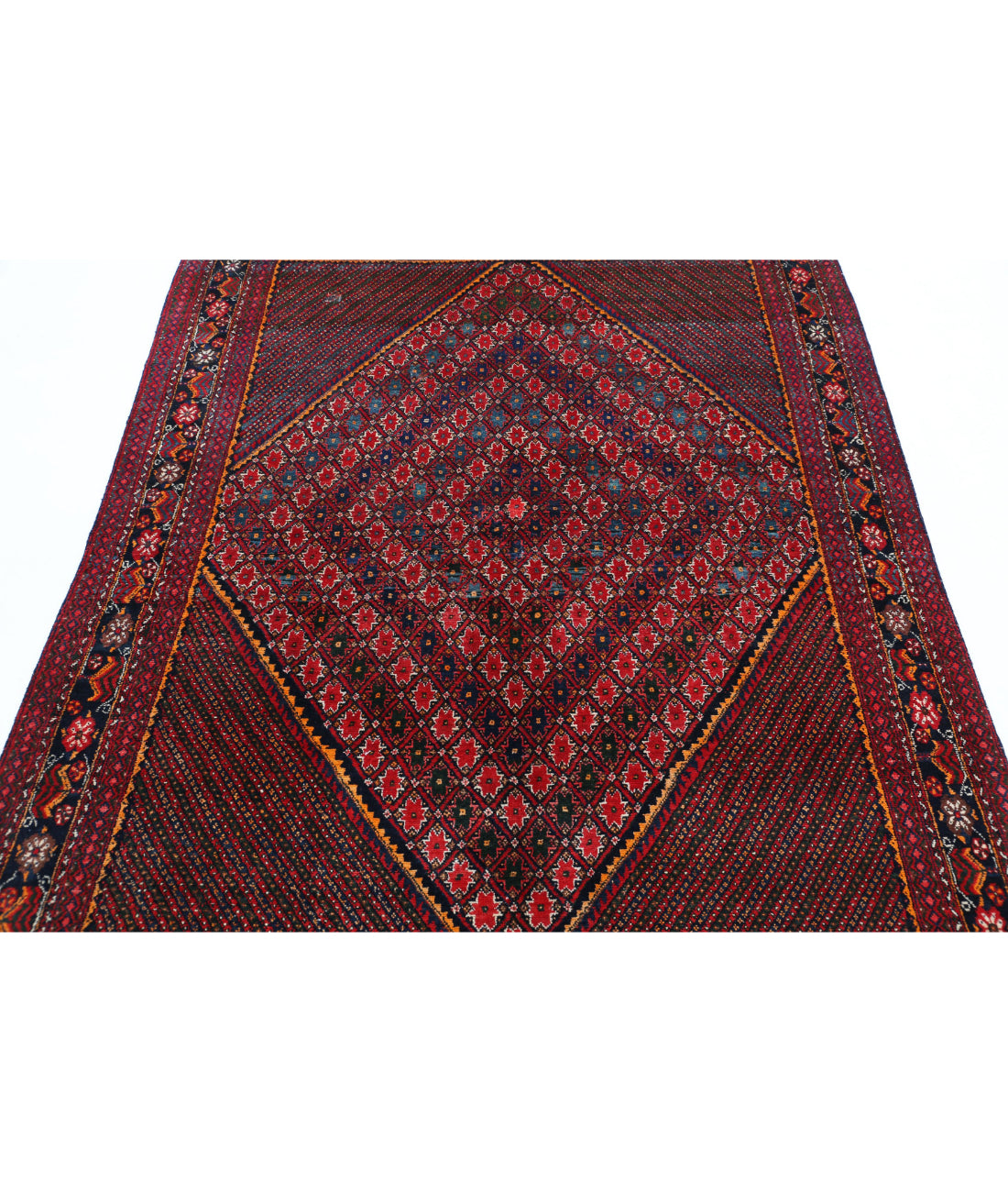 Hand Knotted Persian Josheghan Wool Rug - 5'0'' x 6'7'' 5'0'' x 6'7'' (150 X 198) / Red / Blue