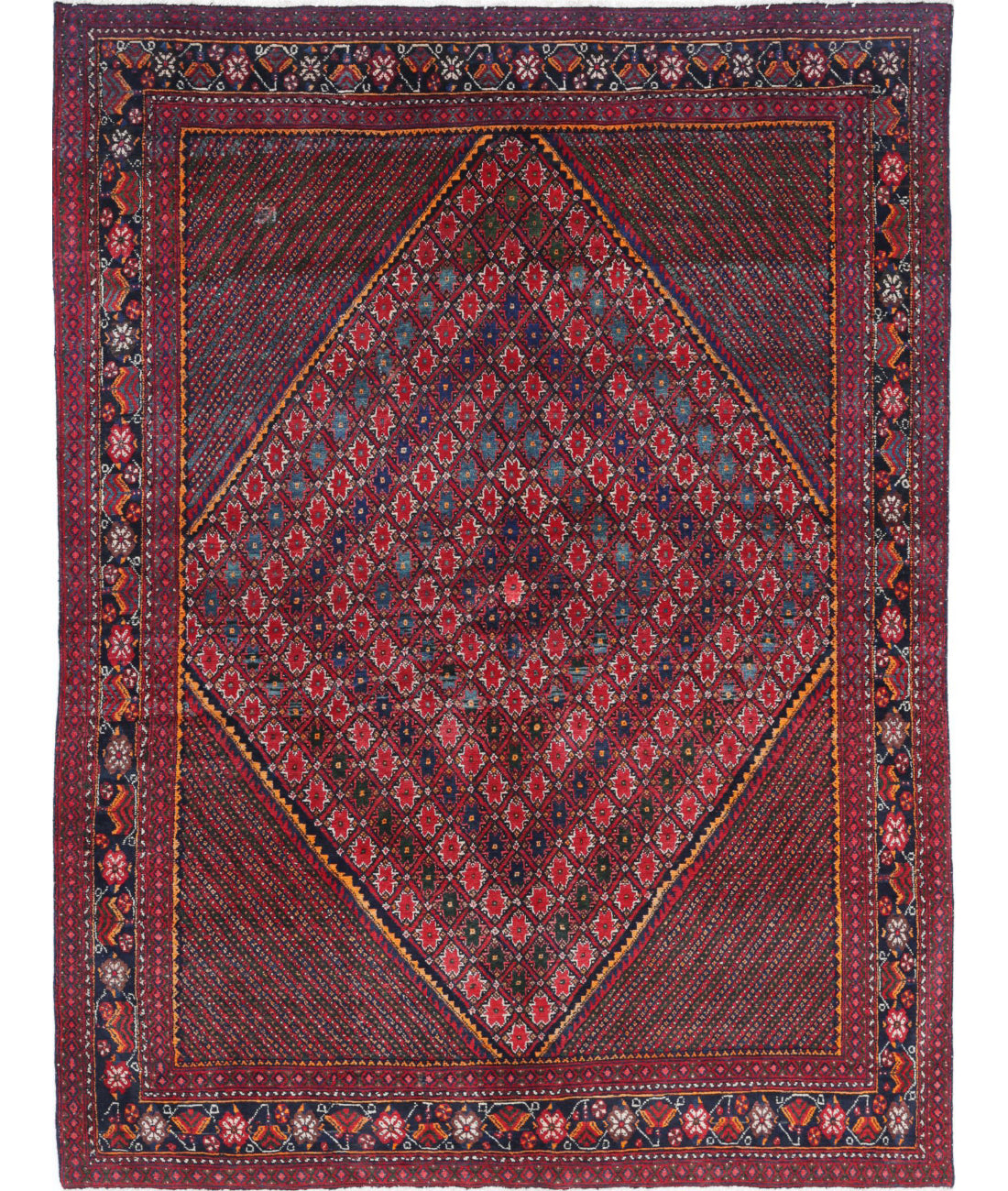 Hand Knotted Oriental Josheghan Wool Rug - 5'0'' x 6'7''