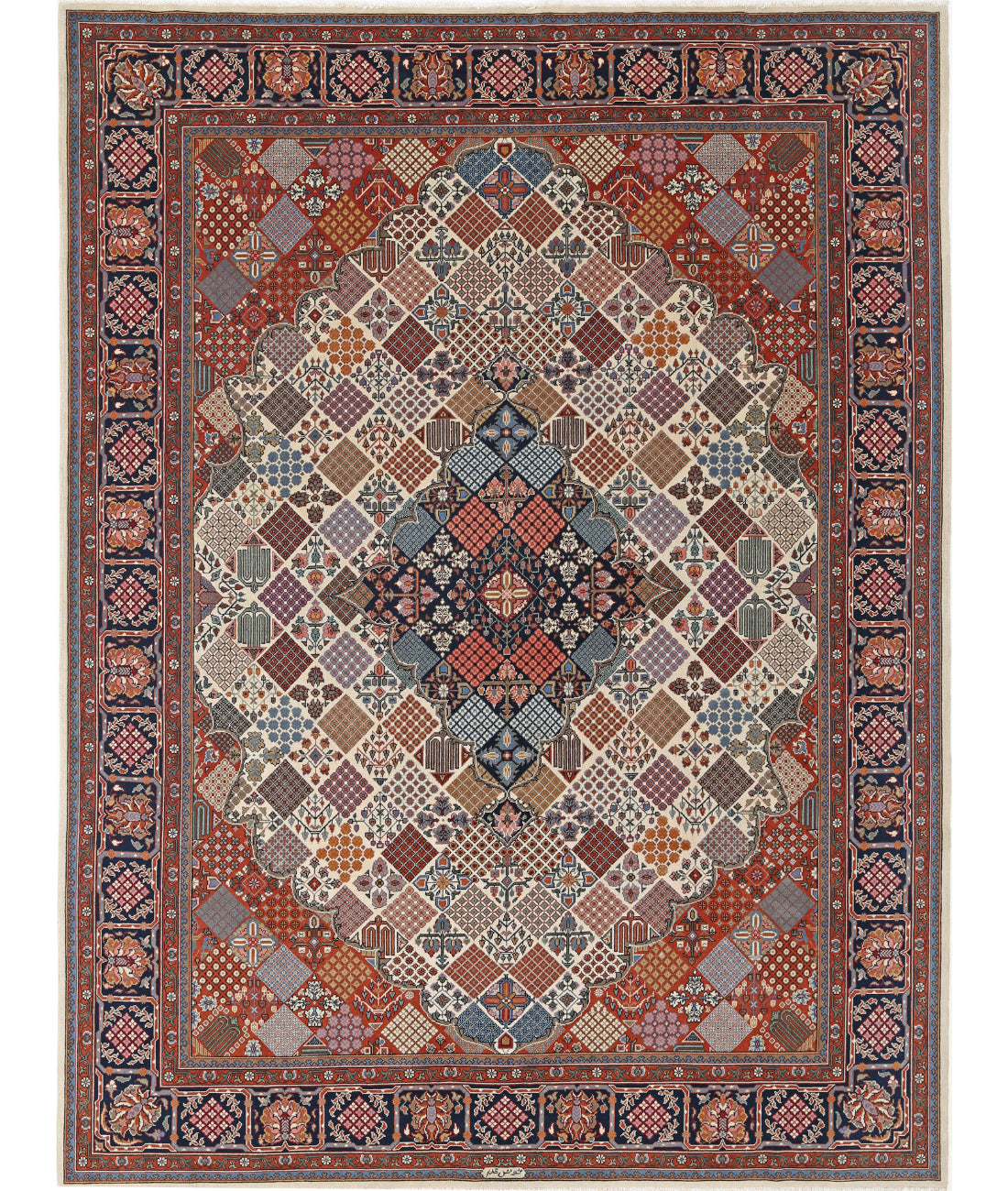 Hand Knotted Oriental Josheghan Wool Rug - 9'0'' x 11'9''