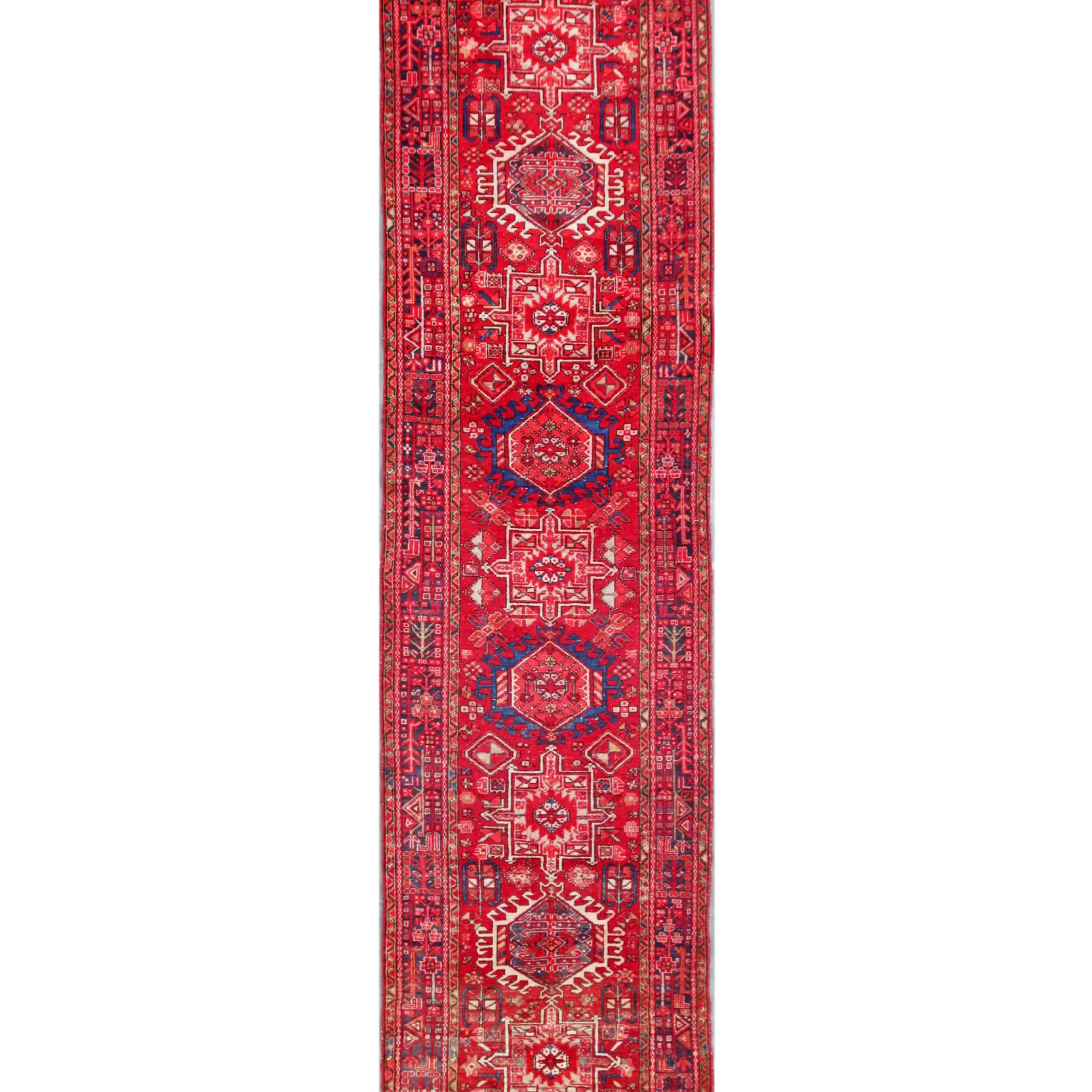 Alfombra de lana Karaja anudada a mano - 3' 4" x 13' 5"