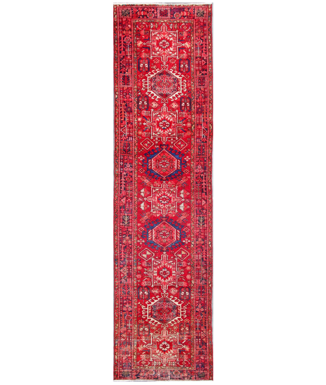 Alfombra de lana Karaja anudada a mano - 3' 4" x 13' 5"