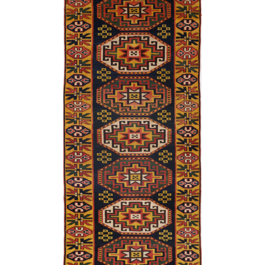 Hand Knotted Vintage Turkish Kars Wool Rug - 2'8'' x 6'4''