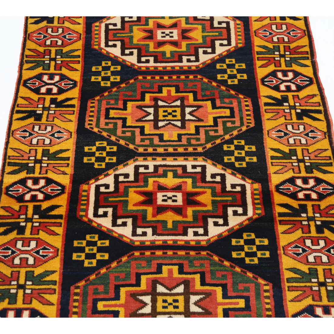 Hand Knotted Vintage Turkish Kars Wool Rug - 2'7'' x 6'6''
