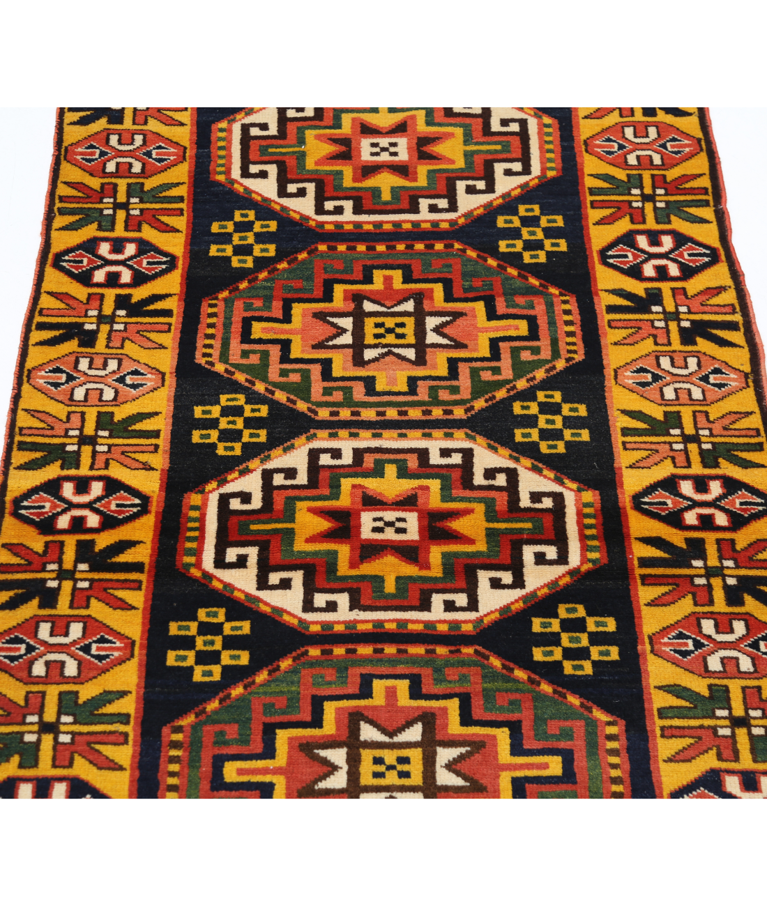 Hand Knotted Vintage Turkish Kars Wool Rug - 2'7'' x 6'6''