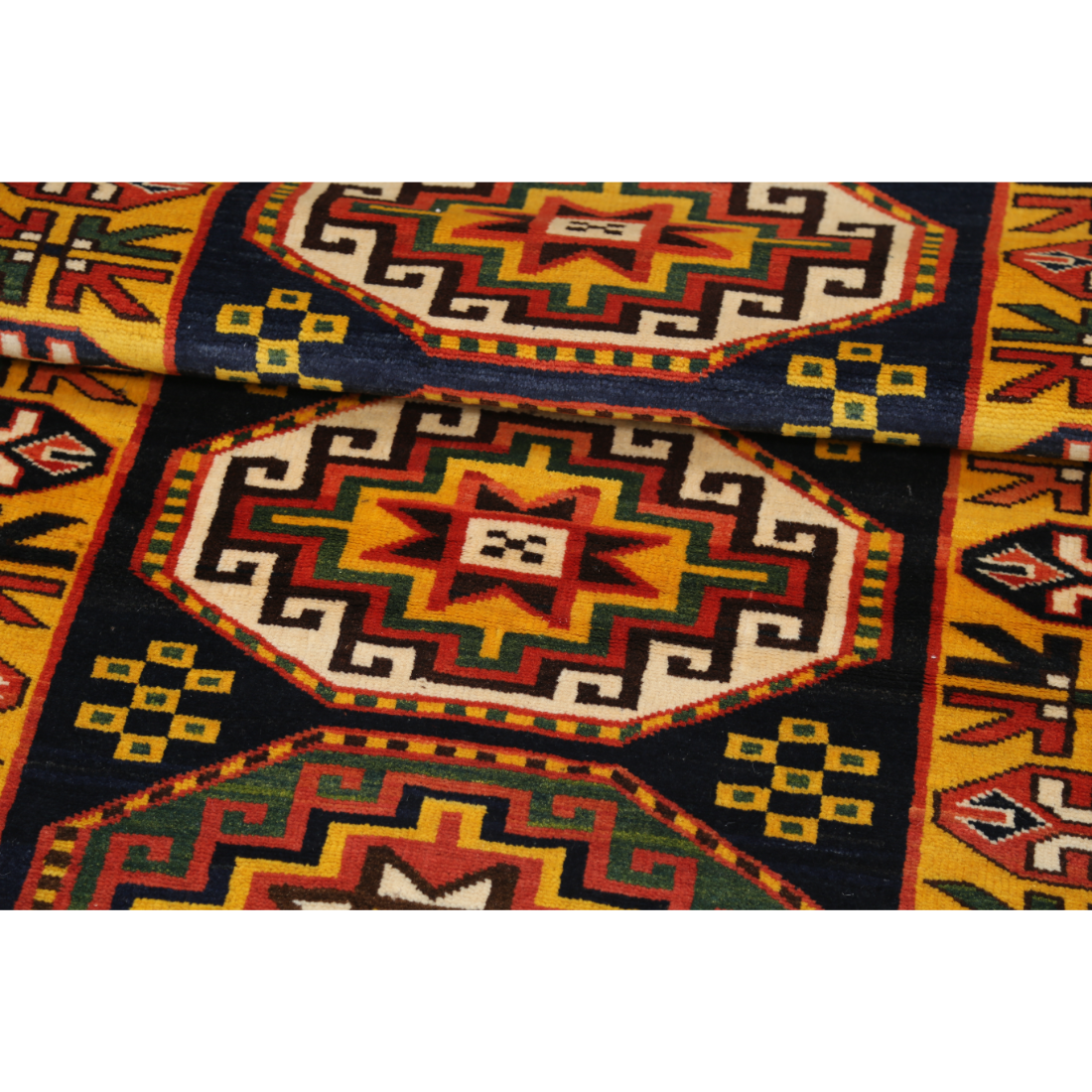 Hand Knotted Vintage Turkish Kars Wool Rug - 2'7'' x 6'6''