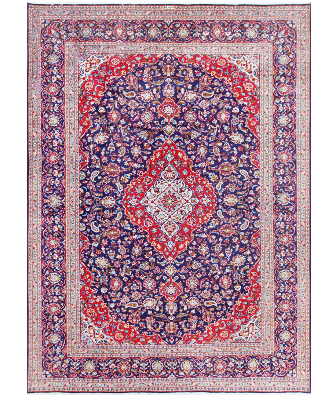 Hand Knotted Kashan Wool Rug  - 9&#39; 10&quot; X 13&#39; 3&quot;