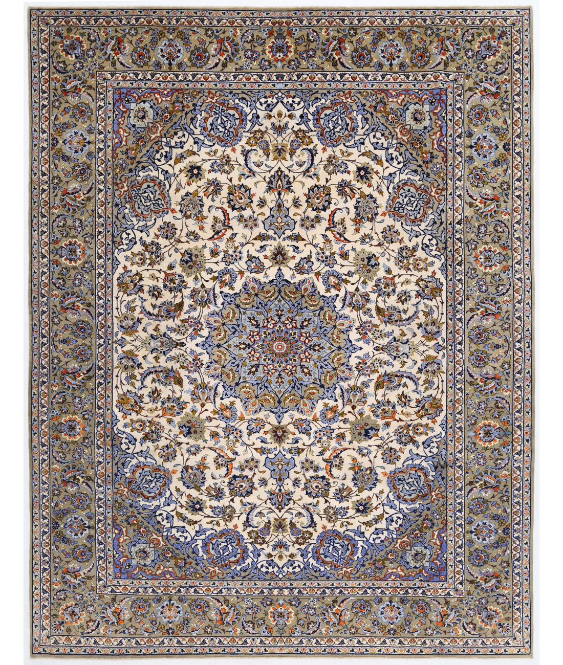Hand Knotted Kashan Wool Rug  - 9&#39; 11&quot; X 12&#39; 11&quot;