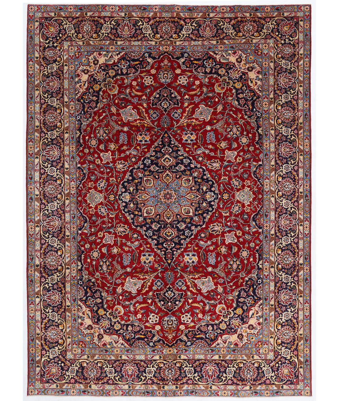 Hand Knotted Kashan Wool Rug  - 8&#39; 6&quot; X 11&#39; 11&quot;