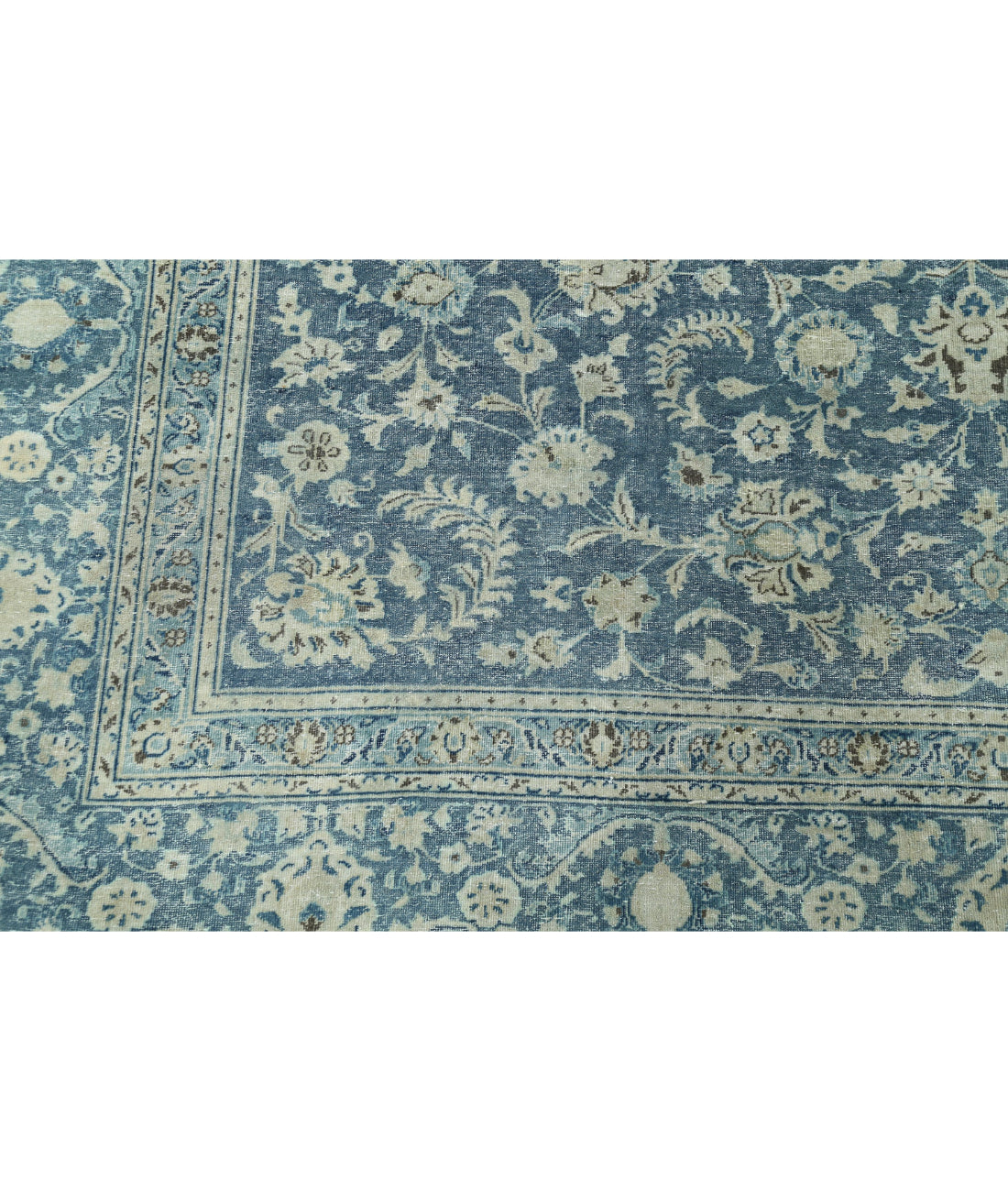 Hand Knotted Vintage Persian Kashan Wool Rug - 8'8'' x 12'0'' 8'8'' x 12'0'' (260 X 360) / Blue / Blue