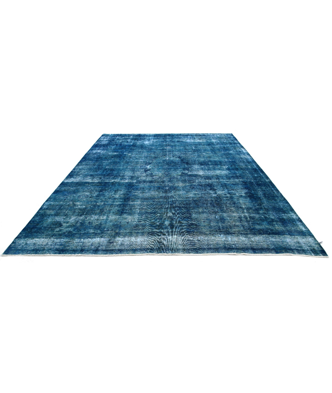 Hand Knotted Vintage Persian Kashan Wool Rug - 9'7'' x 12'2'' 9'7'' x 12'2'' (288 X 365) / Blue / Blue