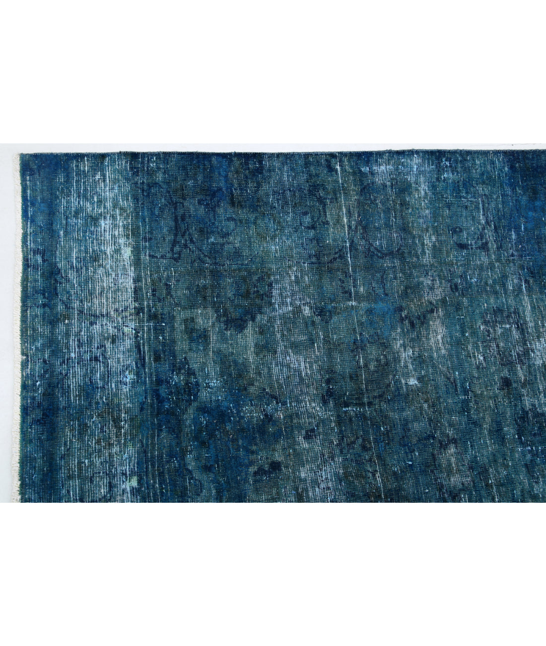 Hand Knotted Vintage Persian Kashan Wool Rug - 9'7'' x 12'2'' 9'7'' x 12'2'' (288 X 365) / Blue / Blue