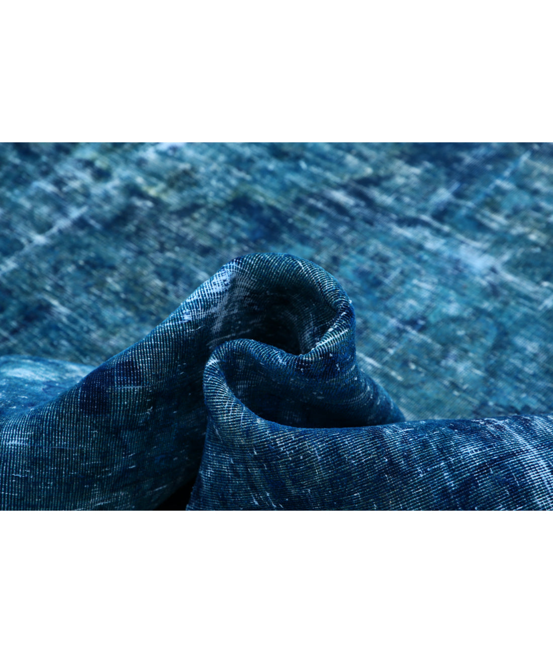 Hand Knotted Vintage Persian Kashan Wool Rug - 9'7'' x 12'2'' 9'7'' x 12'2'' (288 X 365) / Blue / Blue