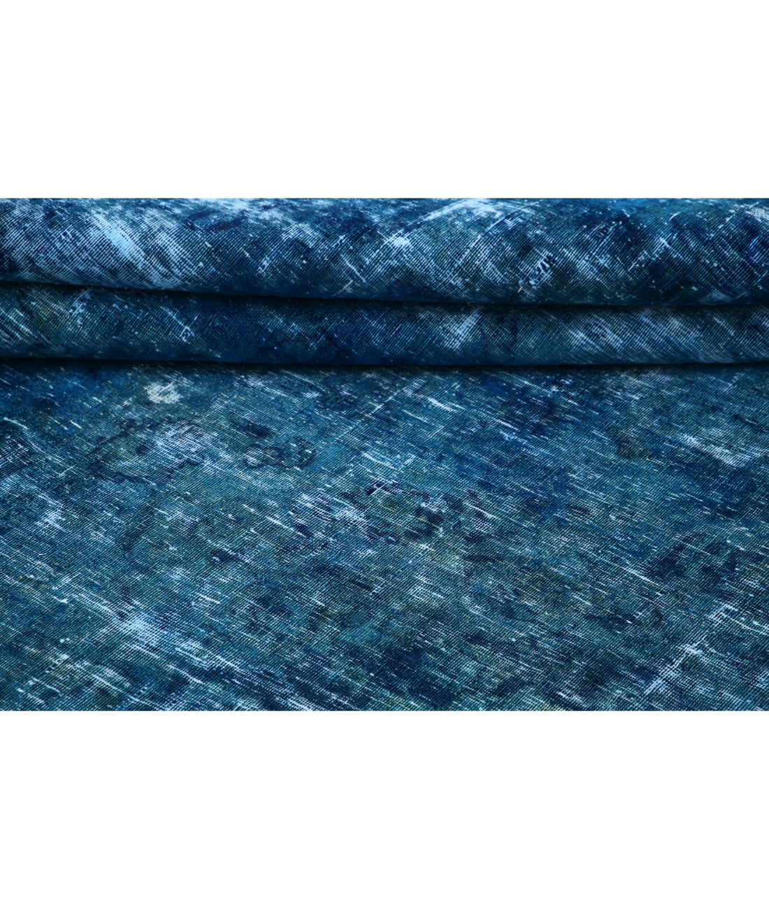 Hand Knotted Vintage Persian Kashan Wool Rug - 9'7'' x 12'2'' 9'7'' x 12'2'' (288 X 365) / Blue / Blue