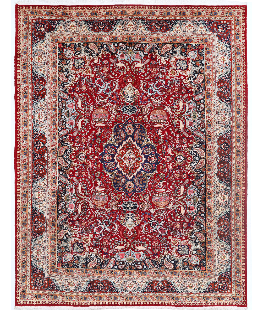 Hand Knotted Kashmar Wool Rug  - 9&#39; 9&quot; X 12&#39; 9&quot;