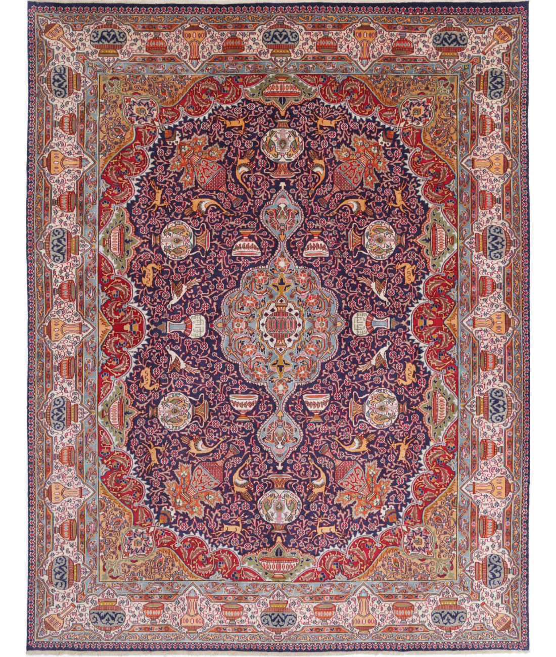 Hand Knotted Oriental Kashmar Wool Rug - 9'8'' x 12'7''