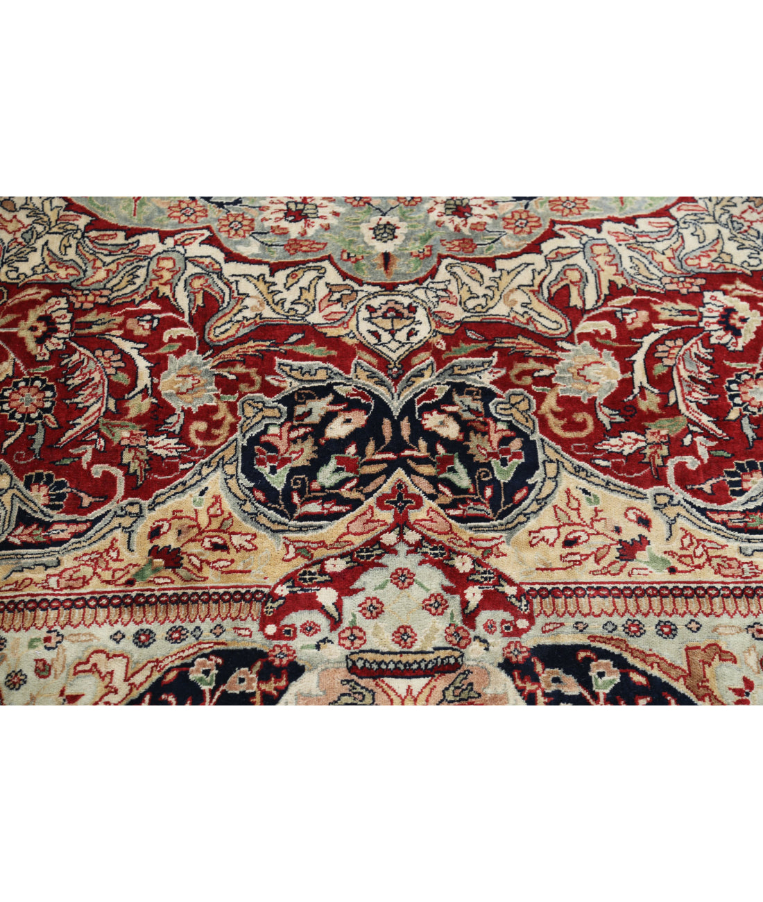 Hand Knotted Persian Kashmar Wool Rug - 7'9'' x 11'7'' 7'9'' x 11'7'' (233 X 348) / Red / Blue