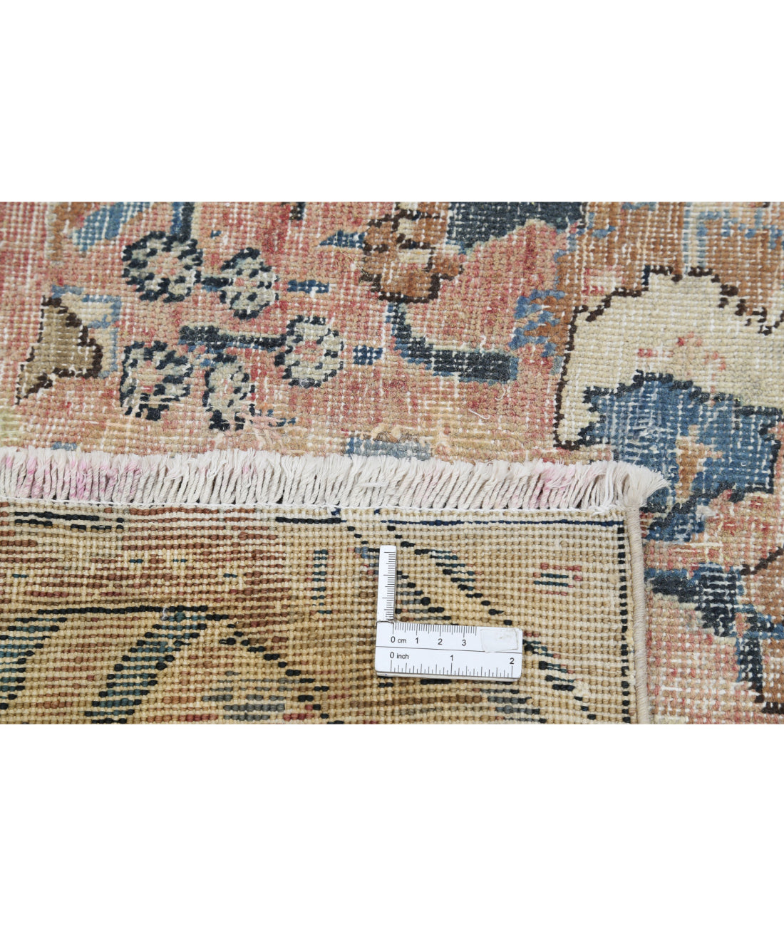 Hand Knotted Antique Persian Kashmar Wool Rug - 9'8'' x 11'11'' 9'8'' x 11'11'' (290 X 358) / Peach / Grey