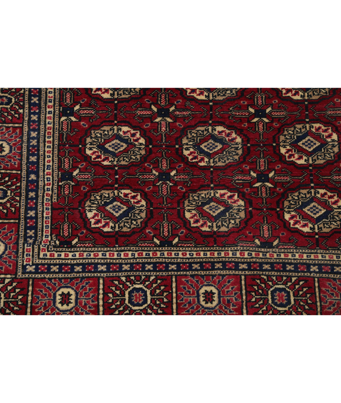 Hand Knotted Vintage Turkish Kayseri Wool Rug - 6'6'' x 9'5'' 6'6'' x 9'5'' (195 X 283) / Red / Blue