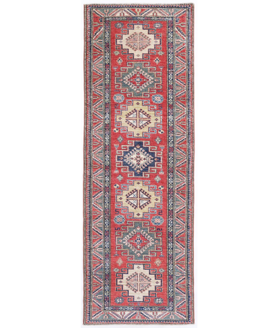 Hand Knotted Kazak Wool Rug  - 2&#39; 7&quot; X 7&#39; 9&quot;