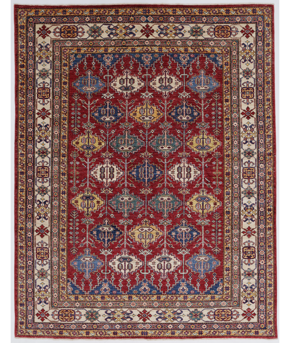 Hand Knotted Kazak Wool Rug  - 5' 8" X 7' 5"