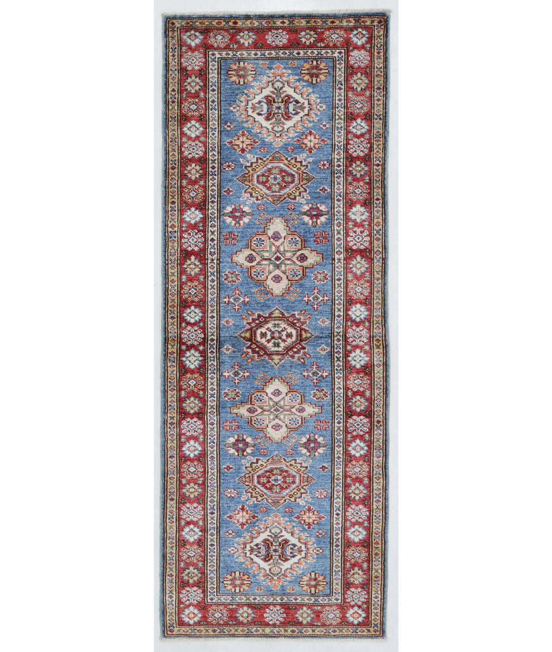 Hand Knotted Kazak Wool Rug  - 2' 1" X 5' 8"