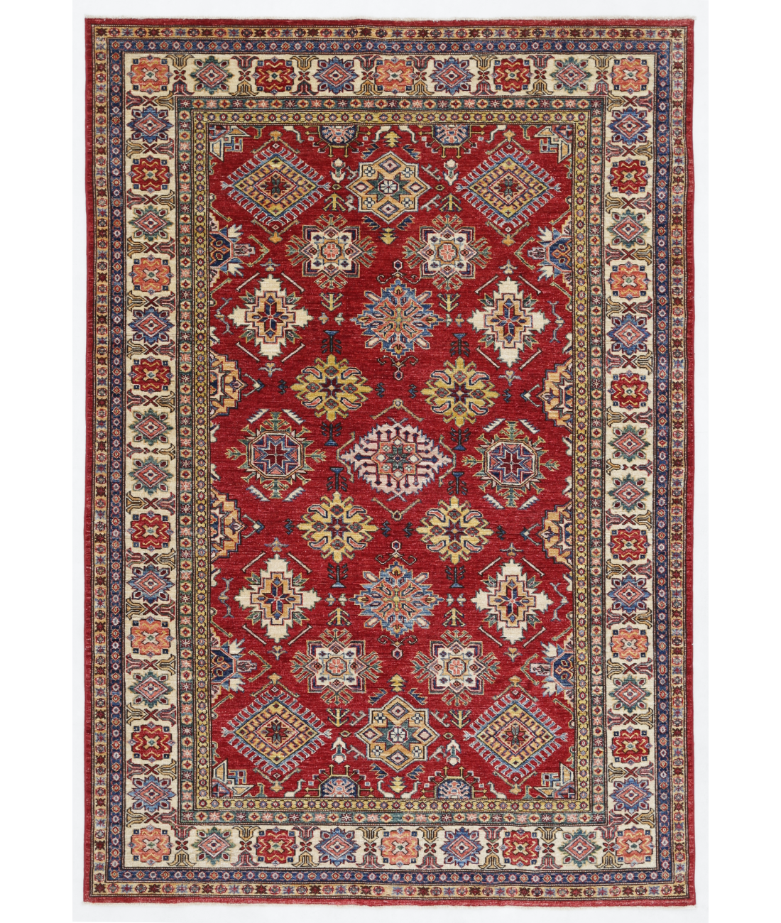 Hand Knotted Kazak Wool Rug  - 5' 9" X 8' 7"