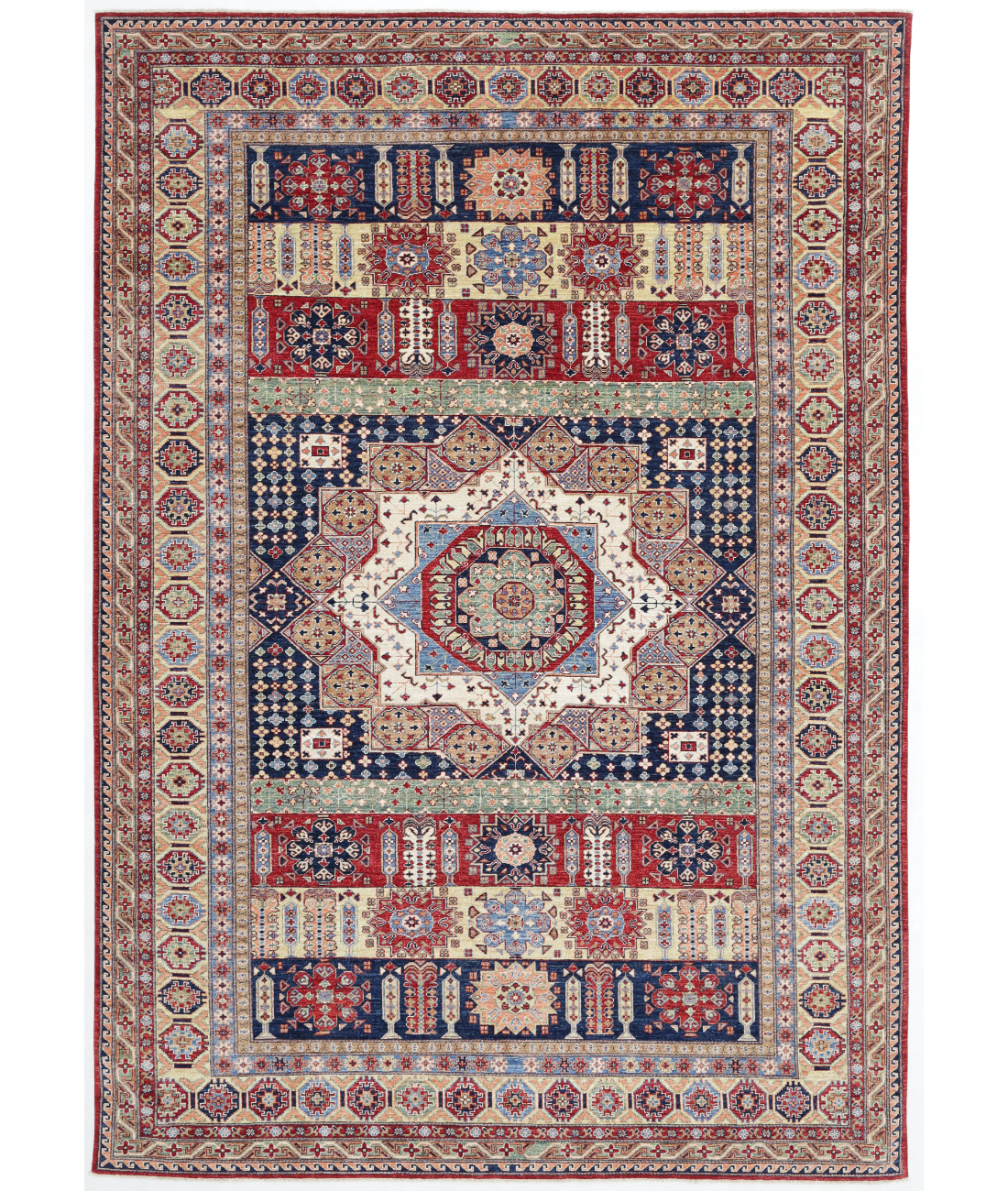Hand Knotted Kazak Wool Rug  - 8' 8" X 12' 8"